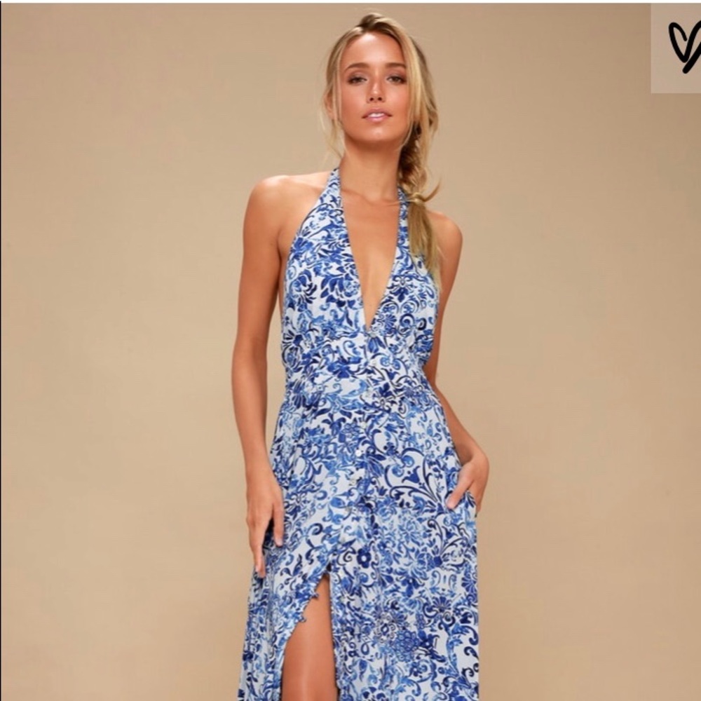 Lulus xs maxi halter dress